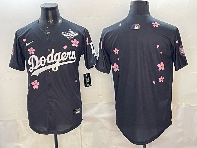 Men Nike 2026 Los Angeles Dodgers Blank Black Sakura Edition Game MLB Jersey 003->los angeles dodgers->MLB Jersey